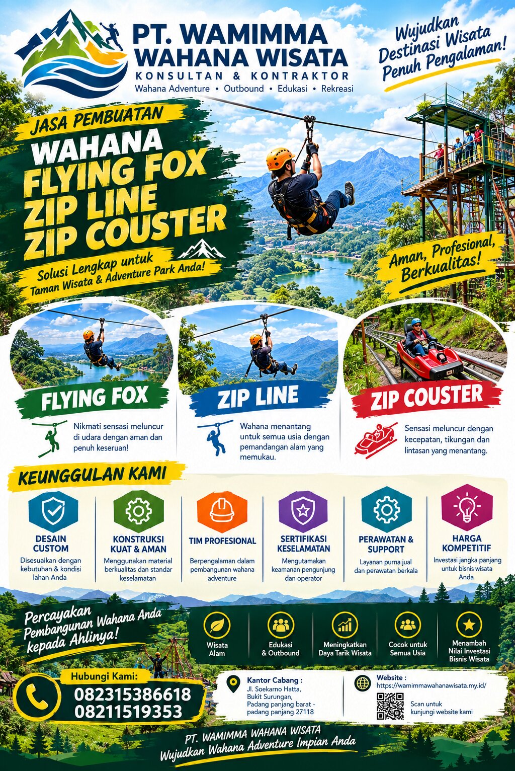 Jasa pembuatan Flying fox / Zip line